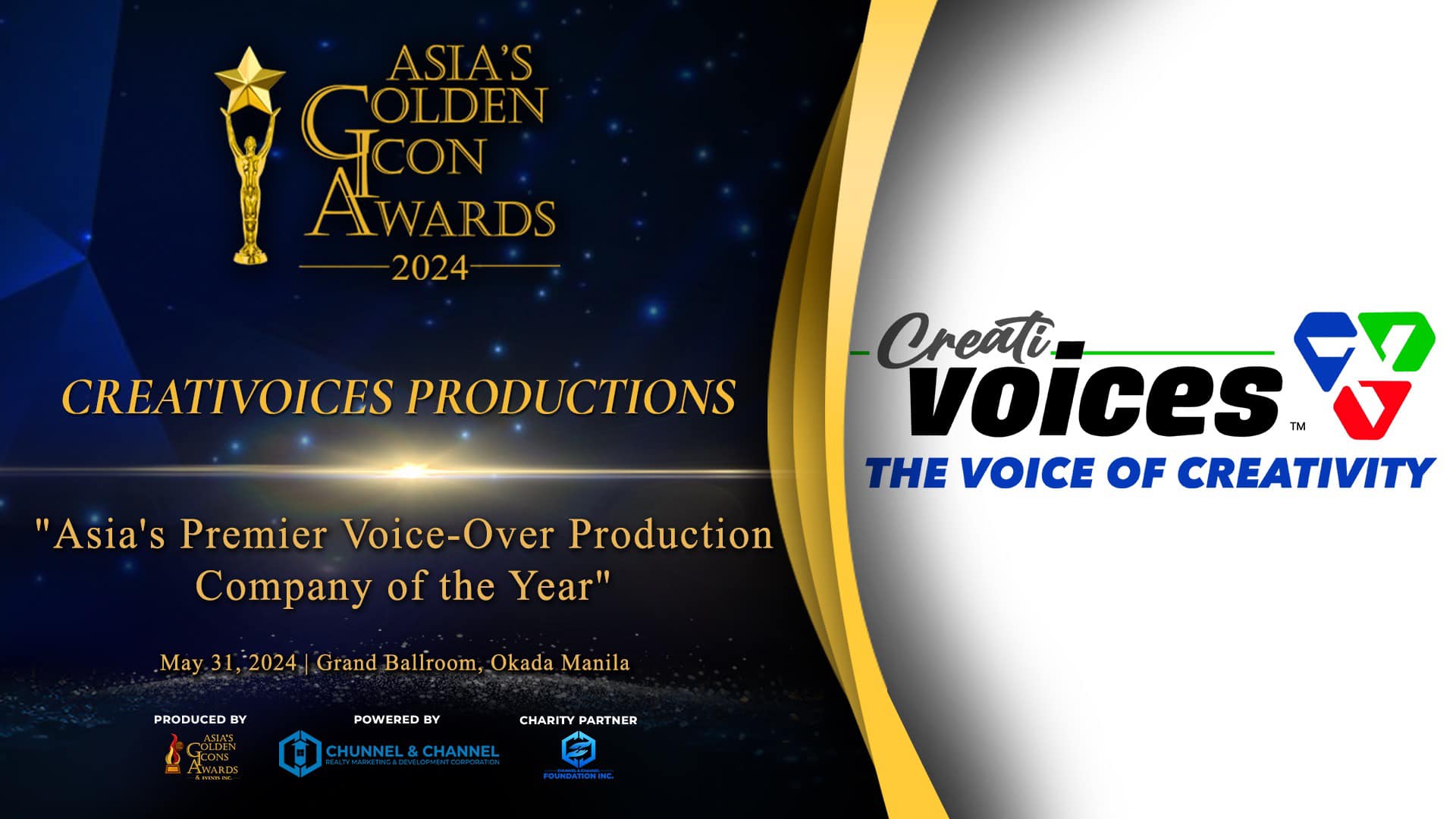 Asia's Golden Icon Awards 2024 - Asia's Premier Voice-Over Production Company of the Year